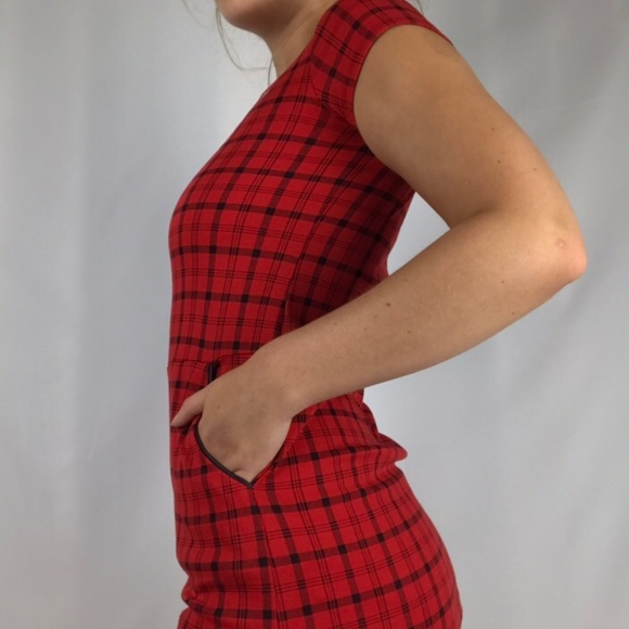 Guess Vintage Red Plaid Mini Dress - Picture 2 of 3